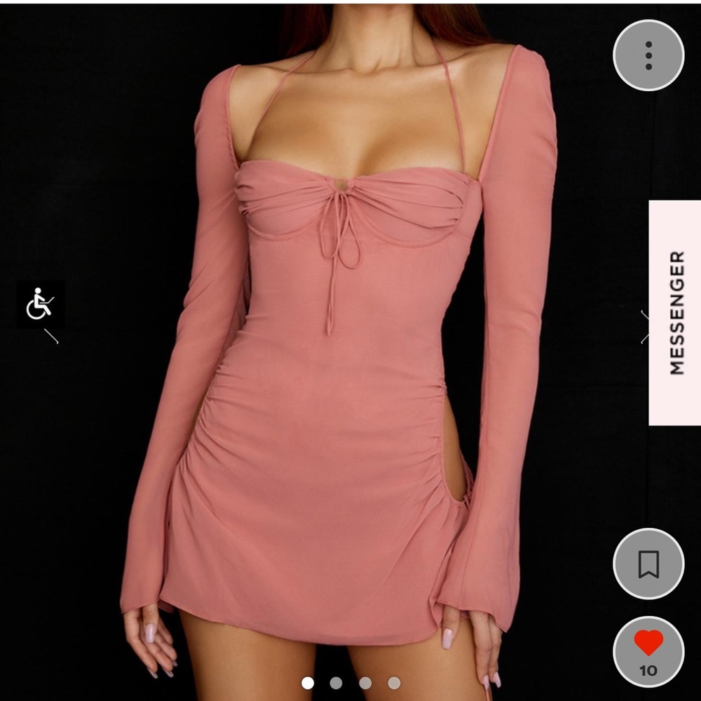 House of CB Baby long sleeve halter dress